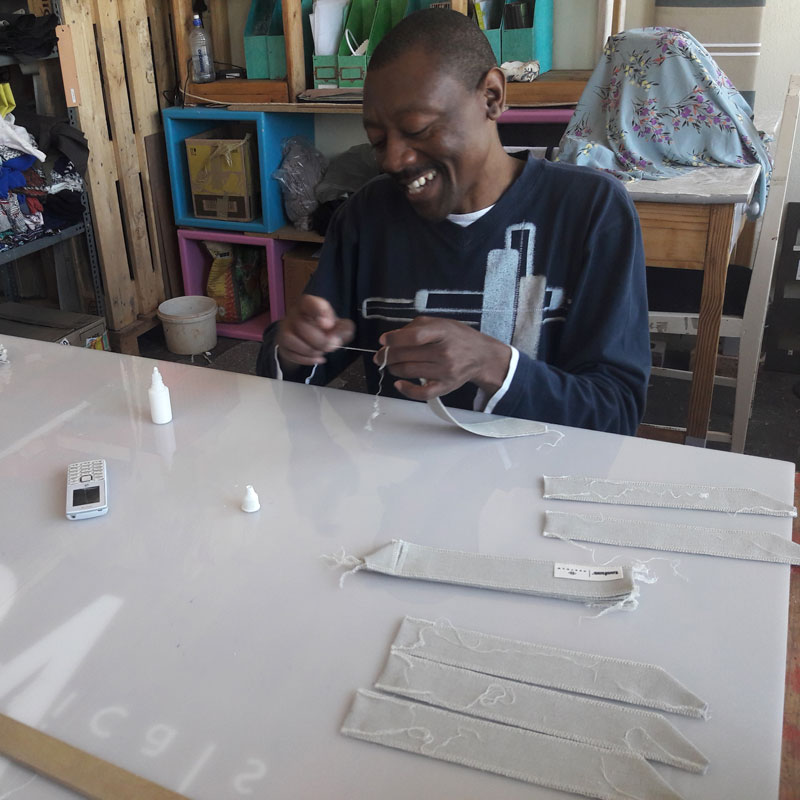 picture of may making restraw pouches