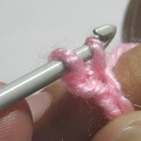 two loops on crotchet needle