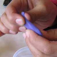 soften polymer clay using hands