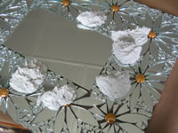 grout daisy mirror mosaic