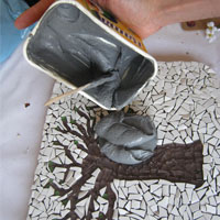 grout on mosaic baobab tree