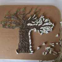 outline baobab tree using background colour