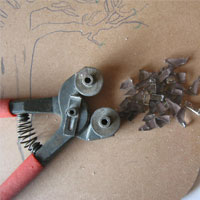 random mosaic bits cut from tiles