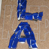 glue mosaic tiles for letters