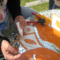 orange mosaic table