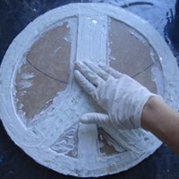 grout mosaic peace sign