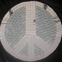 mosaic mirror peace sign