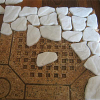 fill tile with mosaic stones