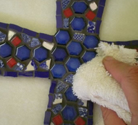 polish excess grouting