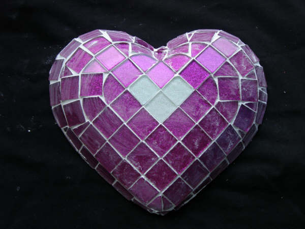 grouted mosaic heart