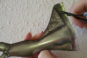 trim excess pewter off dress