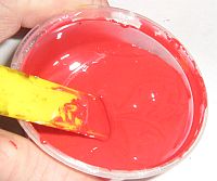 pigment mixed into resin chalk powder mixture