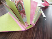 finished bag flaps of concertina album