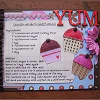 scrapbook cupcake fridge magnet