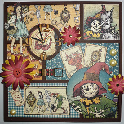 magic wizard of oz themed scrapbooking clock