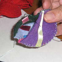 leave opening in felt ball