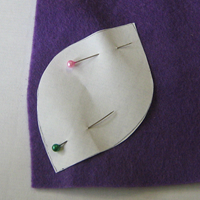pin template onto felt
