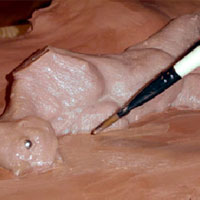smooth lines with water and brush