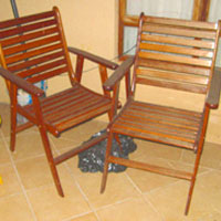 wooden patio chair