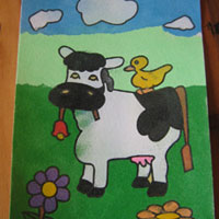 cow sand art