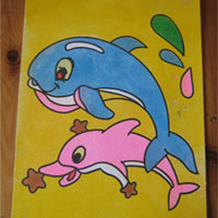 dolphin sand art