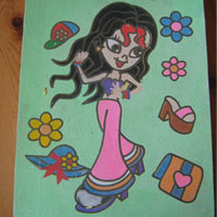 dress up girl sand art