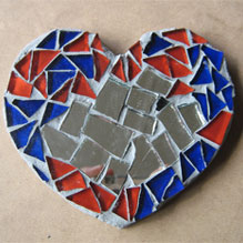 completed mosaic heart