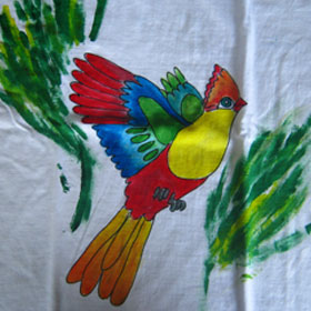 completed fabric painted t-shirt