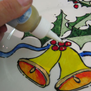 painting a ceramic plate