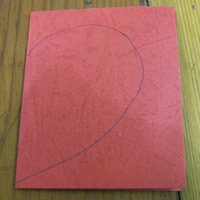 draw heart shape onto red card