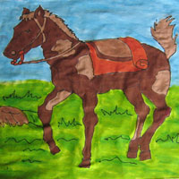 fabric painted horse