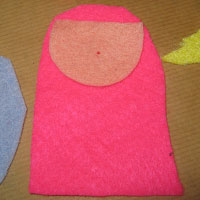 glue the peach coloured face onto the fairy's body