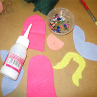 cut out felt fairy body using template