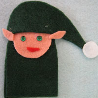 christmas elf finger puppet