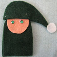 use sequins to create the fingerpuppet's eyes