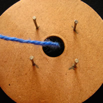 thread string though hole