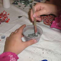 mix grout with water