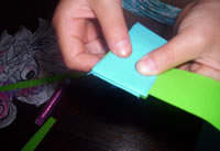 fold strips at 90 deg