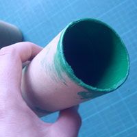 paint the inside of the recycled cardboard tubes