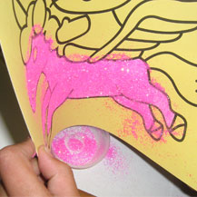 shake excess glitter