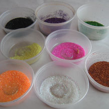 containers with glitter