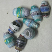 upcycled paper beads
