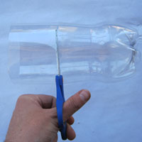 cut base off coke bottle
