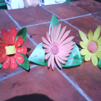 recycled plastic bottle flowers