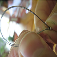 Thread wire onto crimp