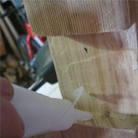 glue the edges of the recycled cross