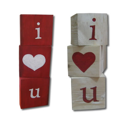 i love u hearts. Recycled wooden quot;I love Uquot;