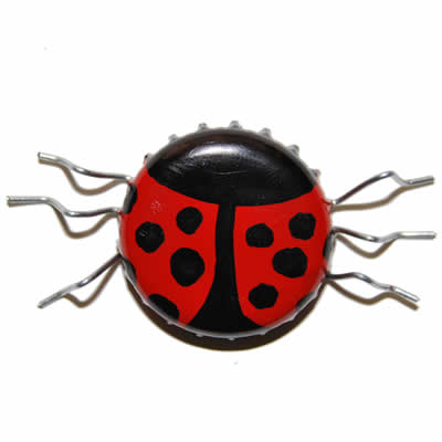 completed recycled ladybug 